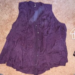 Purple flowy top